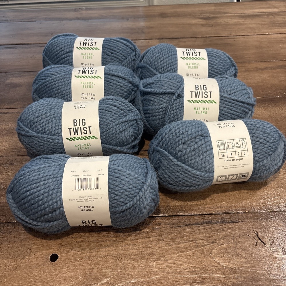 LOT OF 6, Joann Big Twist  Dusty Blue